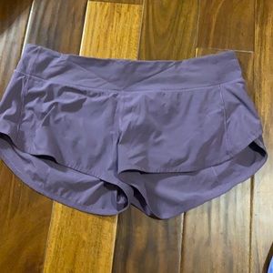 Purple Lululemon speed up shorts